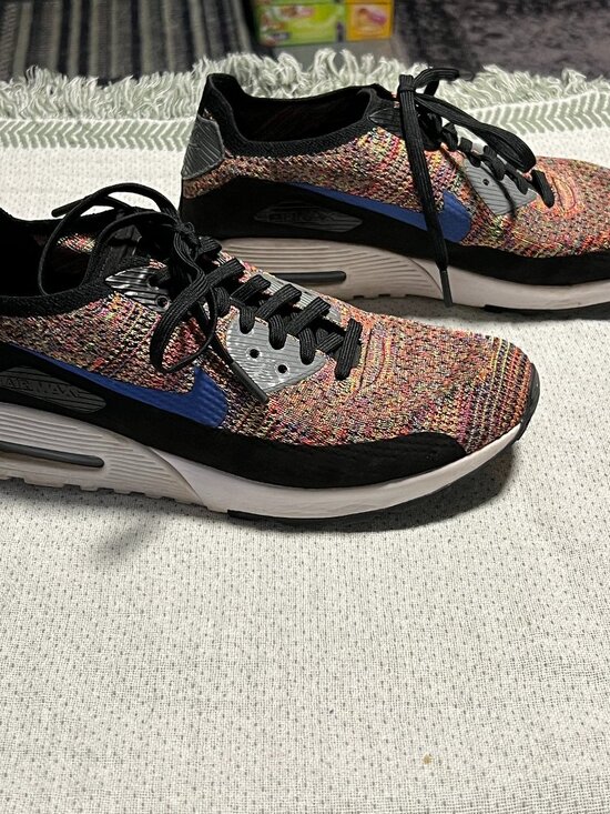 Nike Air Max 90 Ultra 2.0 Flyknit Multi-Color Woven Surface Sneakers SZ 10 main image 3
